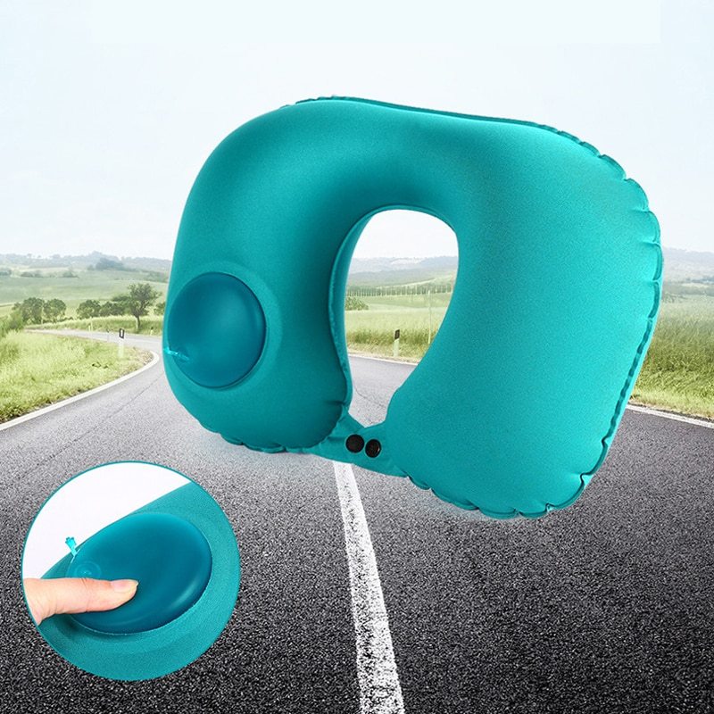 Portable, Inflatable Travel Neck Pillow