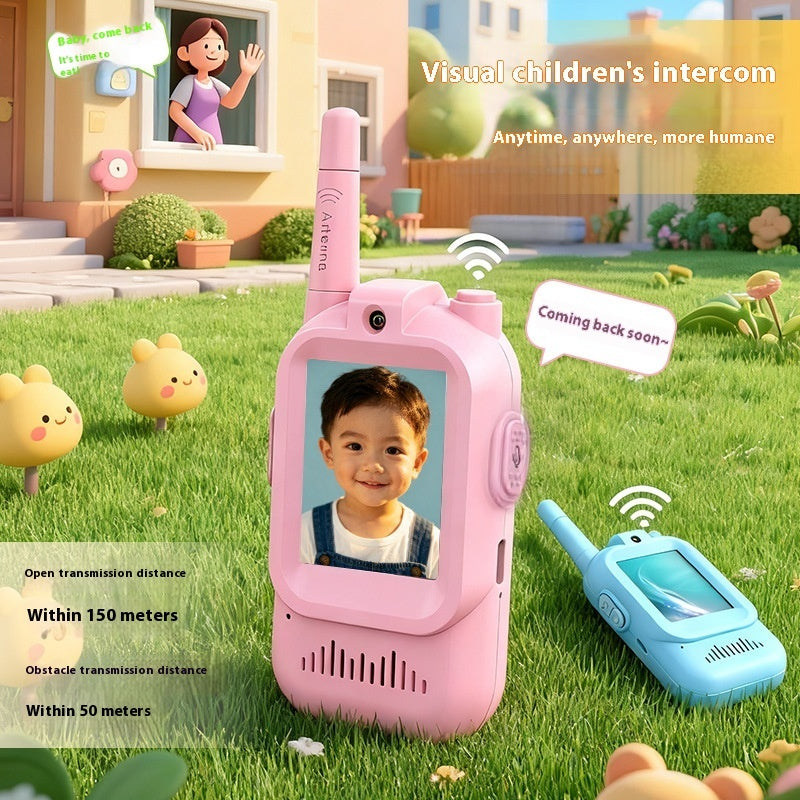Mini Video Wireless Walkie Talkies For Kids Handheld 2 Pack Rechargeable Intercom Cam