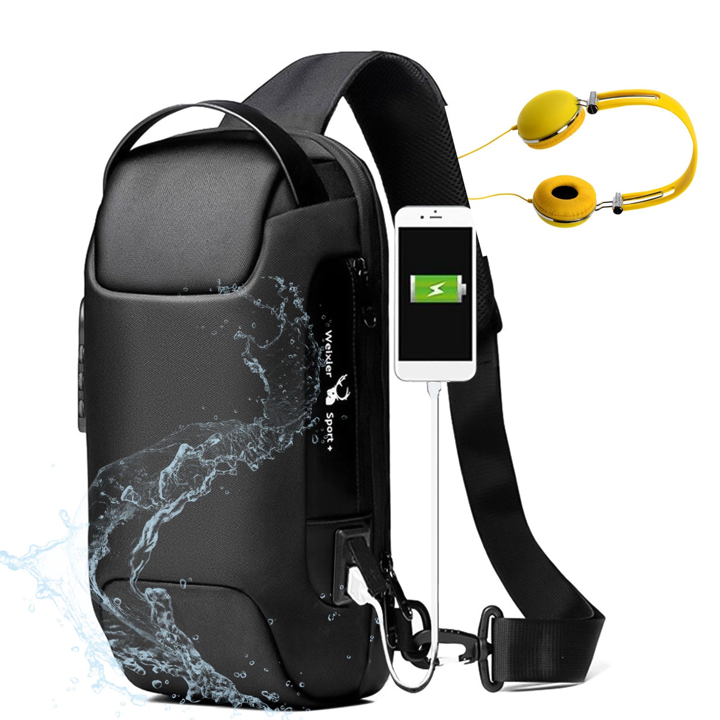 Waterproof USB Anti-theft Bag, Multifunction Chest Pack