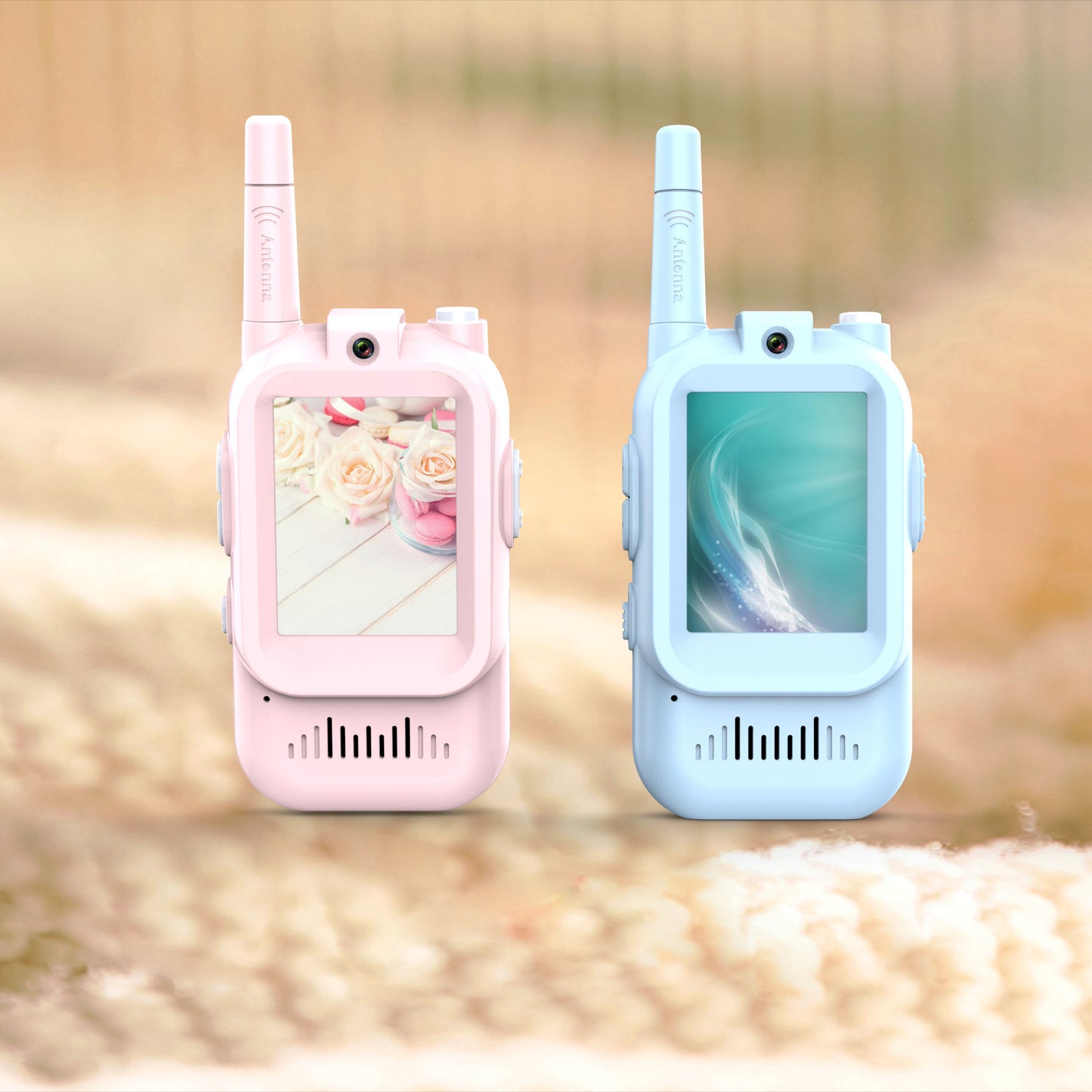 Mini Video Wireless Walkie Talkies For Kids Handheld 2 Pack Rechargeable Intercom Cam