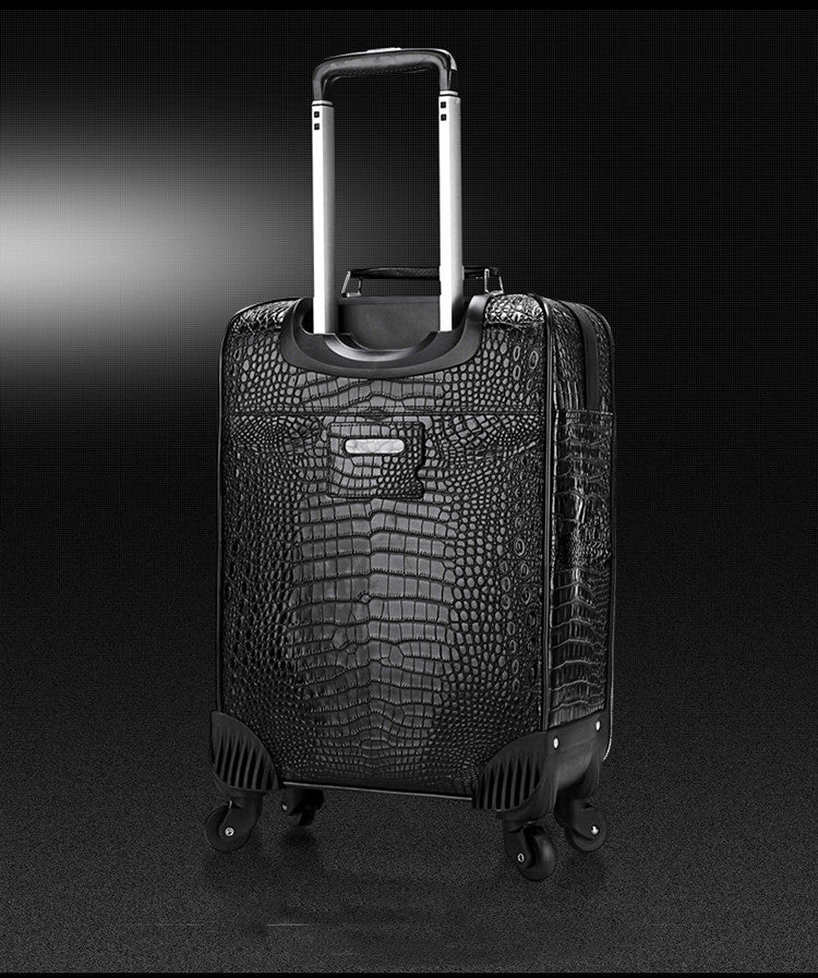 Genuine Leather Crocodile Pattern Suitcase