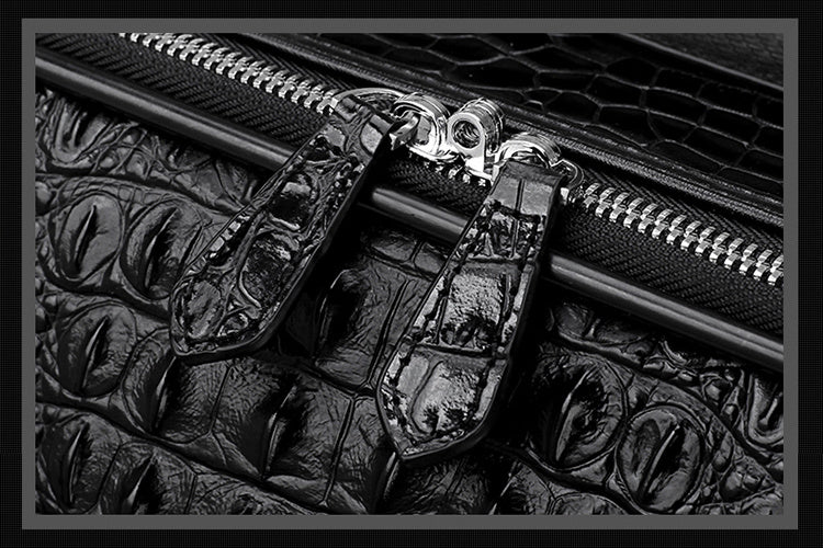 Genuine Leather Crocodile Pattern Suitcase